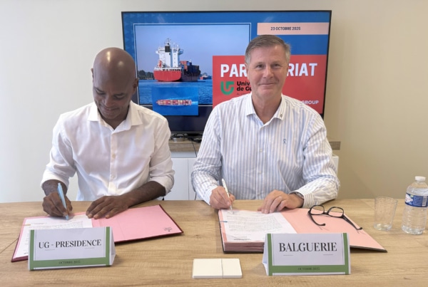 Signature du partenariat entre l’Université de Guyane et Balguerie pour la nouvelle formation en logistique.