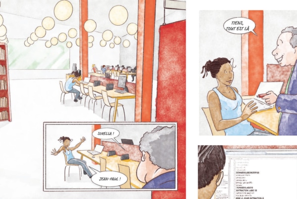 Une bande dessinée didactique sur les données de la recherche créée à la bibliothèque universitaire !